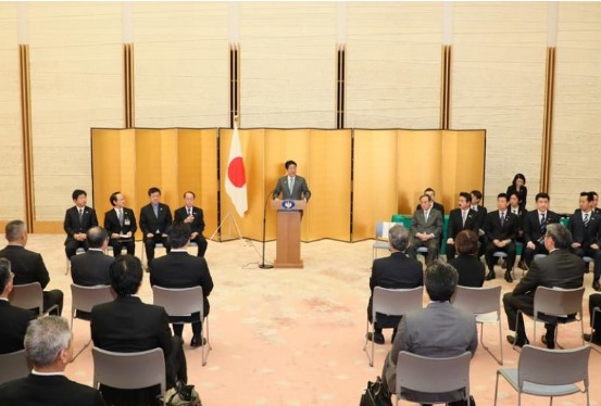 Address by Prime Minister Abe (from HP of the prime minister's official residence )