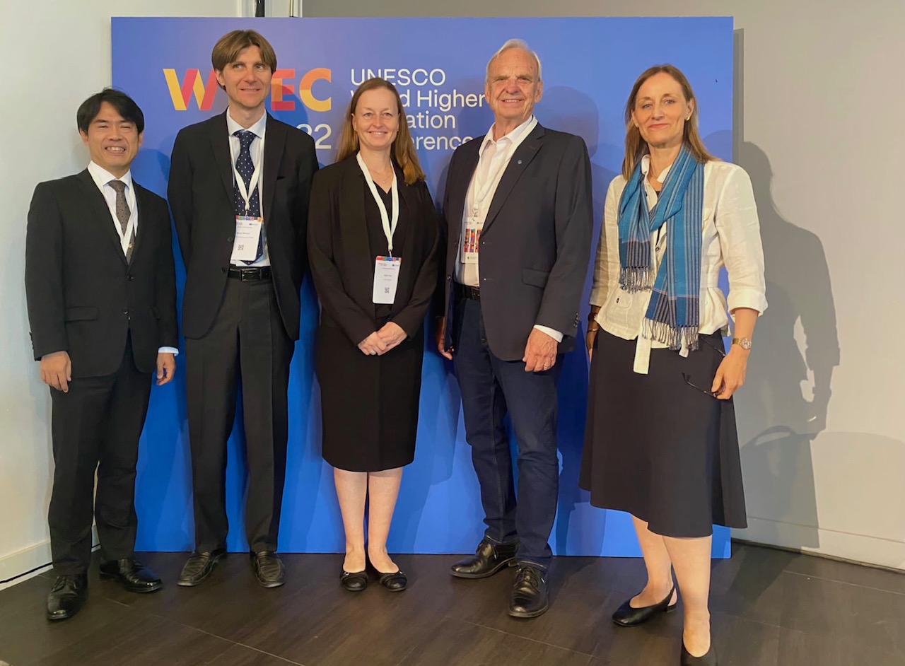 From right to left: International Association of Universities Secretary General Hilligje van't Land, Professor Charles Hopkins of York University, and Executive Coordinator to the UNESCO Chair Katrin Cole.