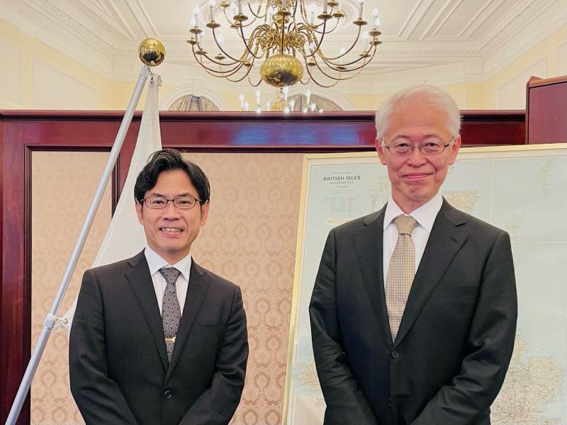 Ambassador Extraordinary and Plenipotentiary HAYASHI (right) and Senior Vice President YOKOI