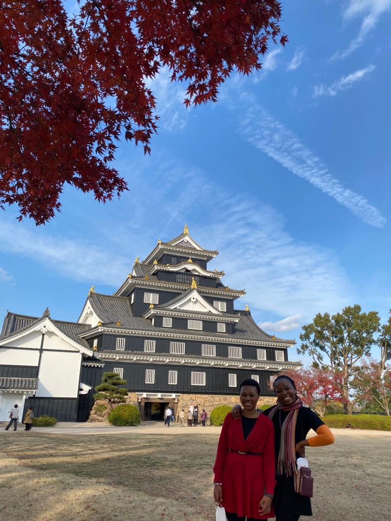 岡山城見学の様子